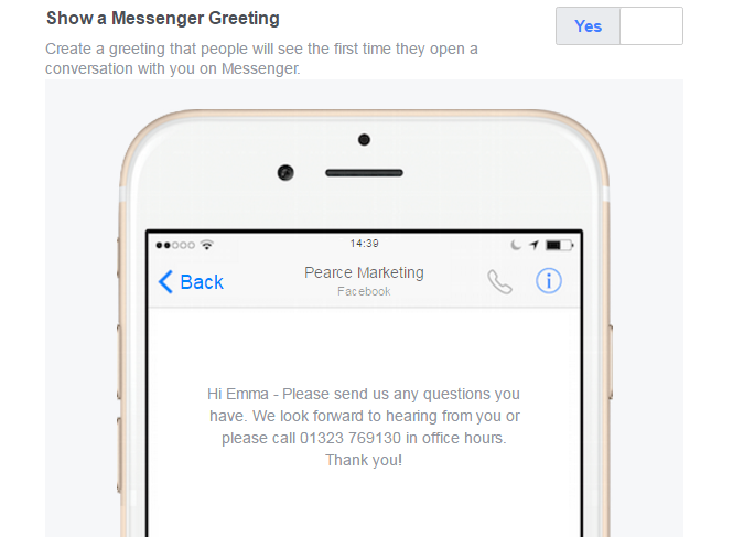 Greeting on Facebook Response Assistant