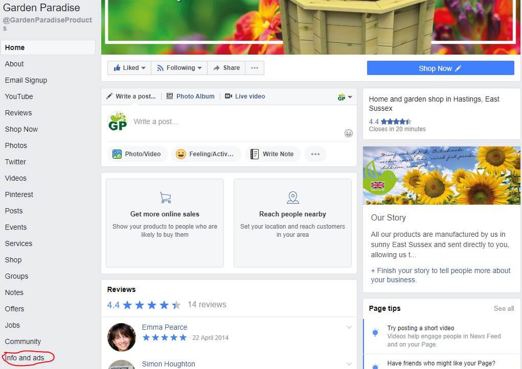 Screen shot of Facebook | Pearce Marketing, East Sussex 