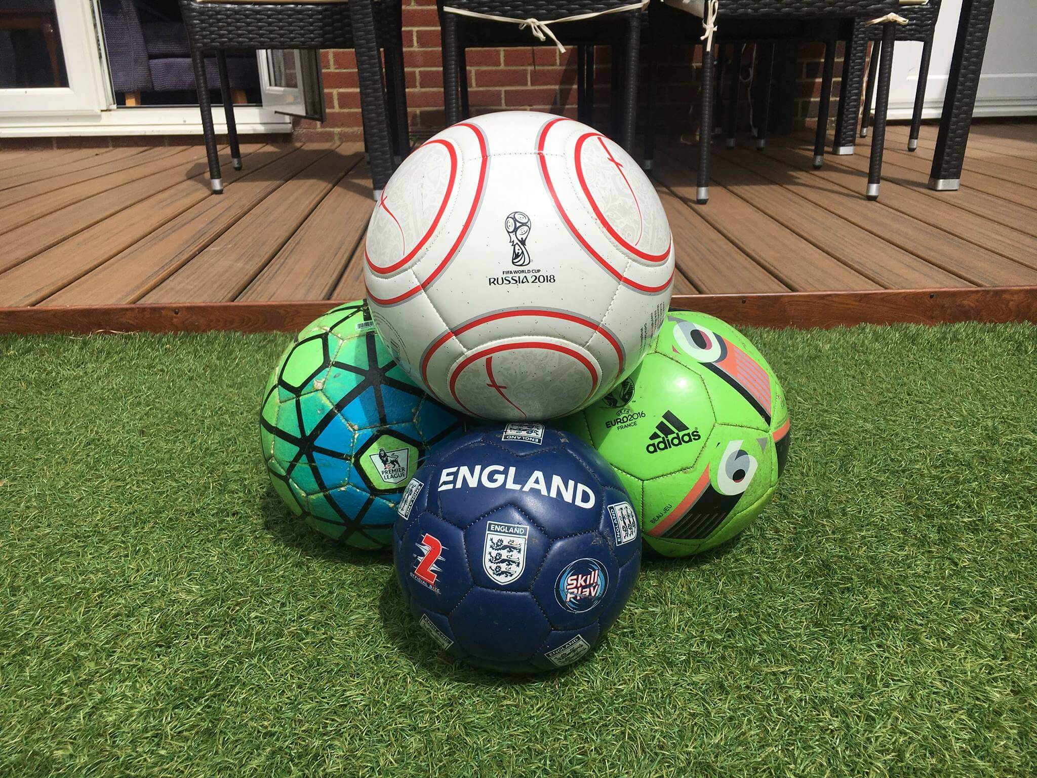 England footballs at Pearce Marketing Consultants office