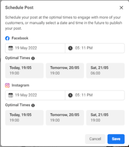 Scheduling time for posts to go out on Meta Business Suite - Pearce Marketing